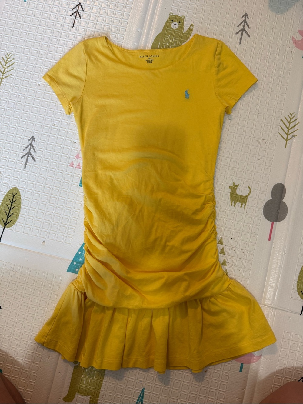Ralph Lauren Yellow Crewneck Top with Blue Pony